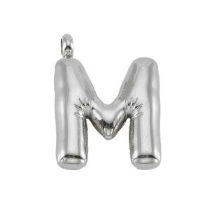 Initial 'M' Pendant Stainless Steel